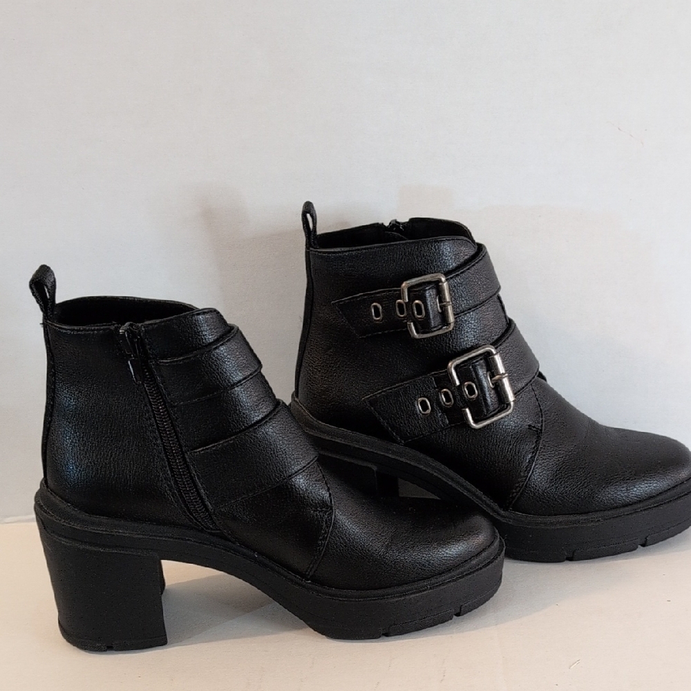 Rocket Dog Black Buckle Ankle Boots Size 6 - Picture 2 of 9